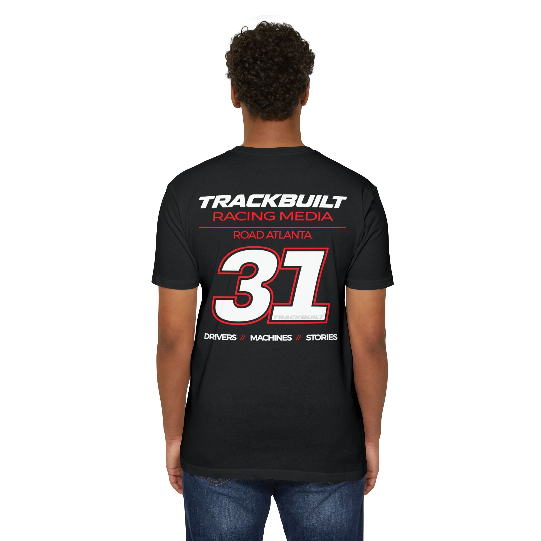 Racing Media Crew T-Shirt — "TrackBuilt Media Crew" Number 31 Team Tee