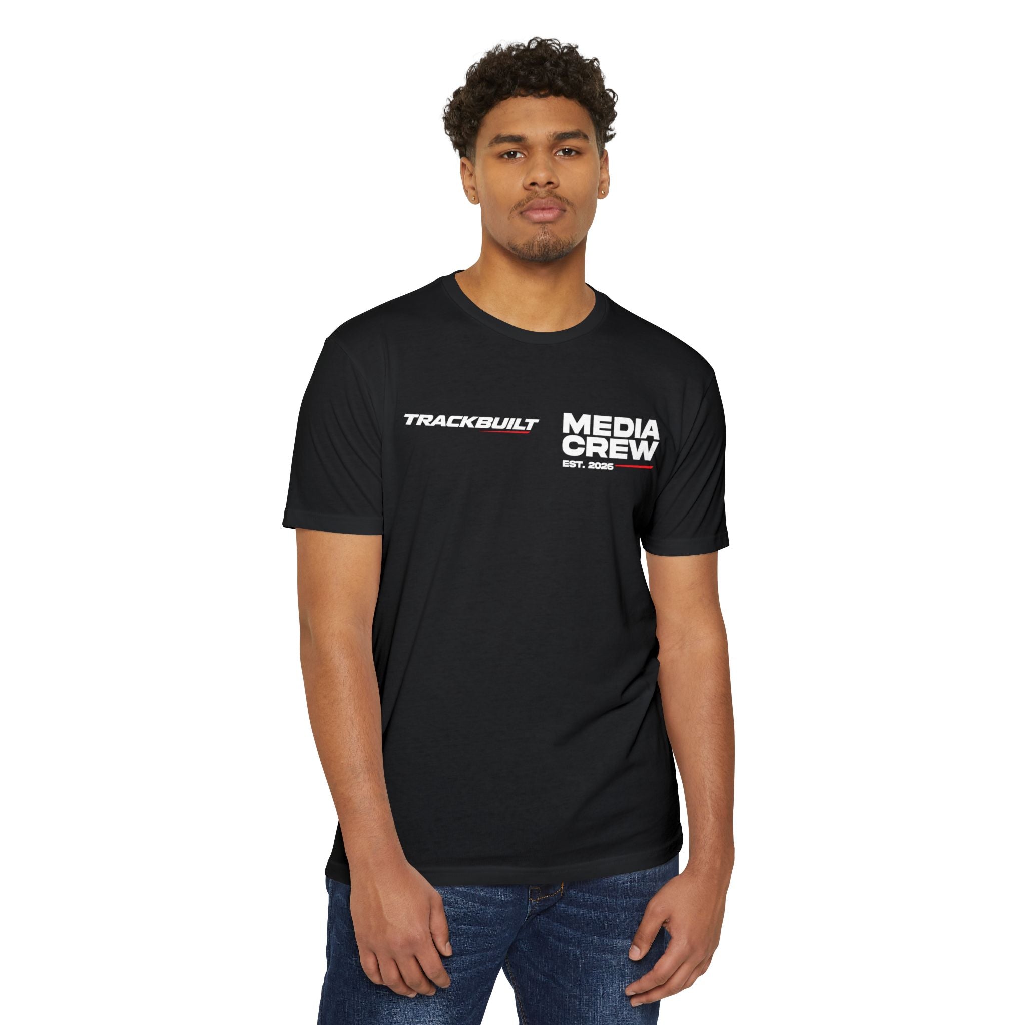 Racing Media Crew T-Shirt — "TrackBuilt Media Crew" Number 31 Team Tee