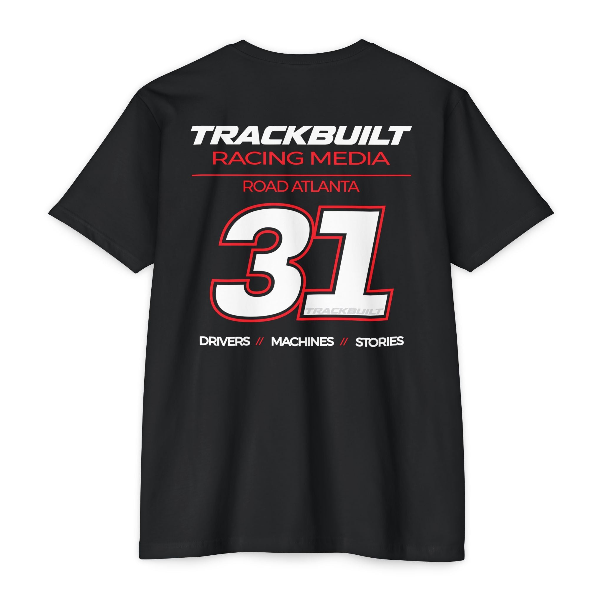 Racing Media Crew T-Shirt — "TrackBuilt Media Crew" Number 31 Team Tee